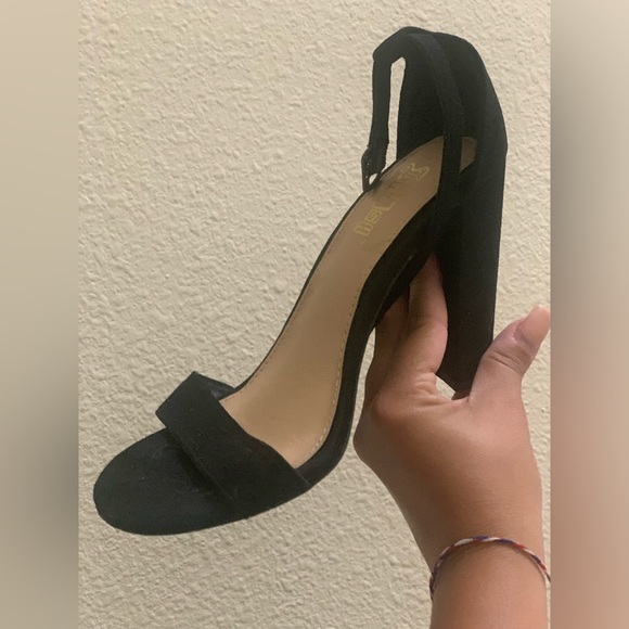 4” black suede heels from Payless. Bought them right b4 the last store closed. - Picture 2 of 5